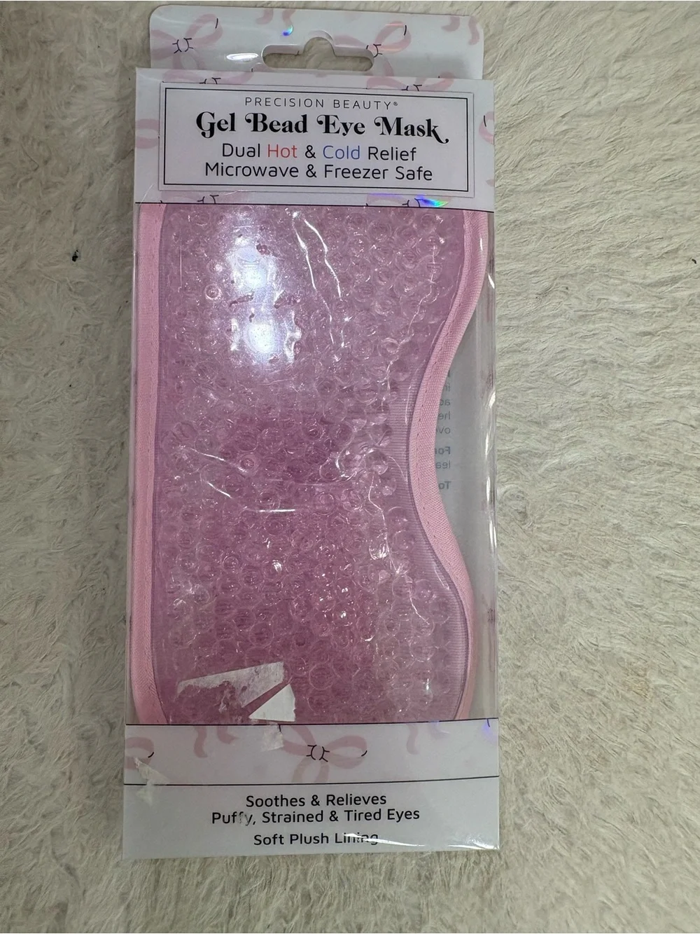 Pink Gel Bead Eye Mask - Hot & Cold Relief